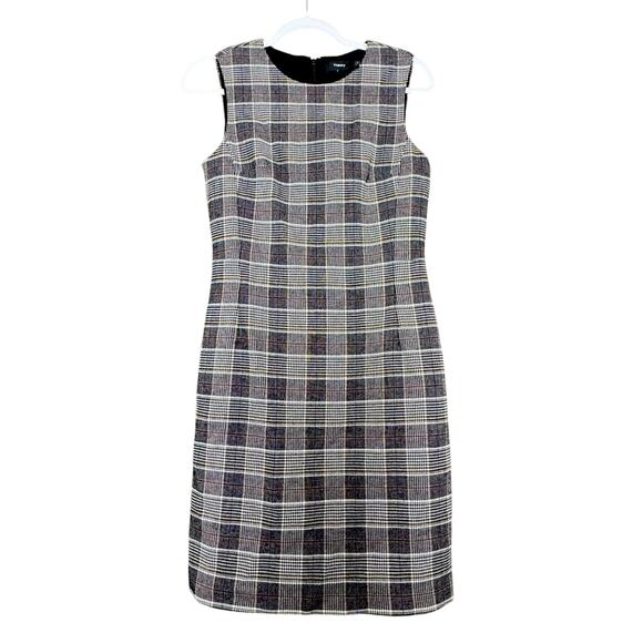 THEORY CLASSIC PLAID WOMENS MIDI DRESS SZ 4 OFFICE WORK - Picture 1 of 5